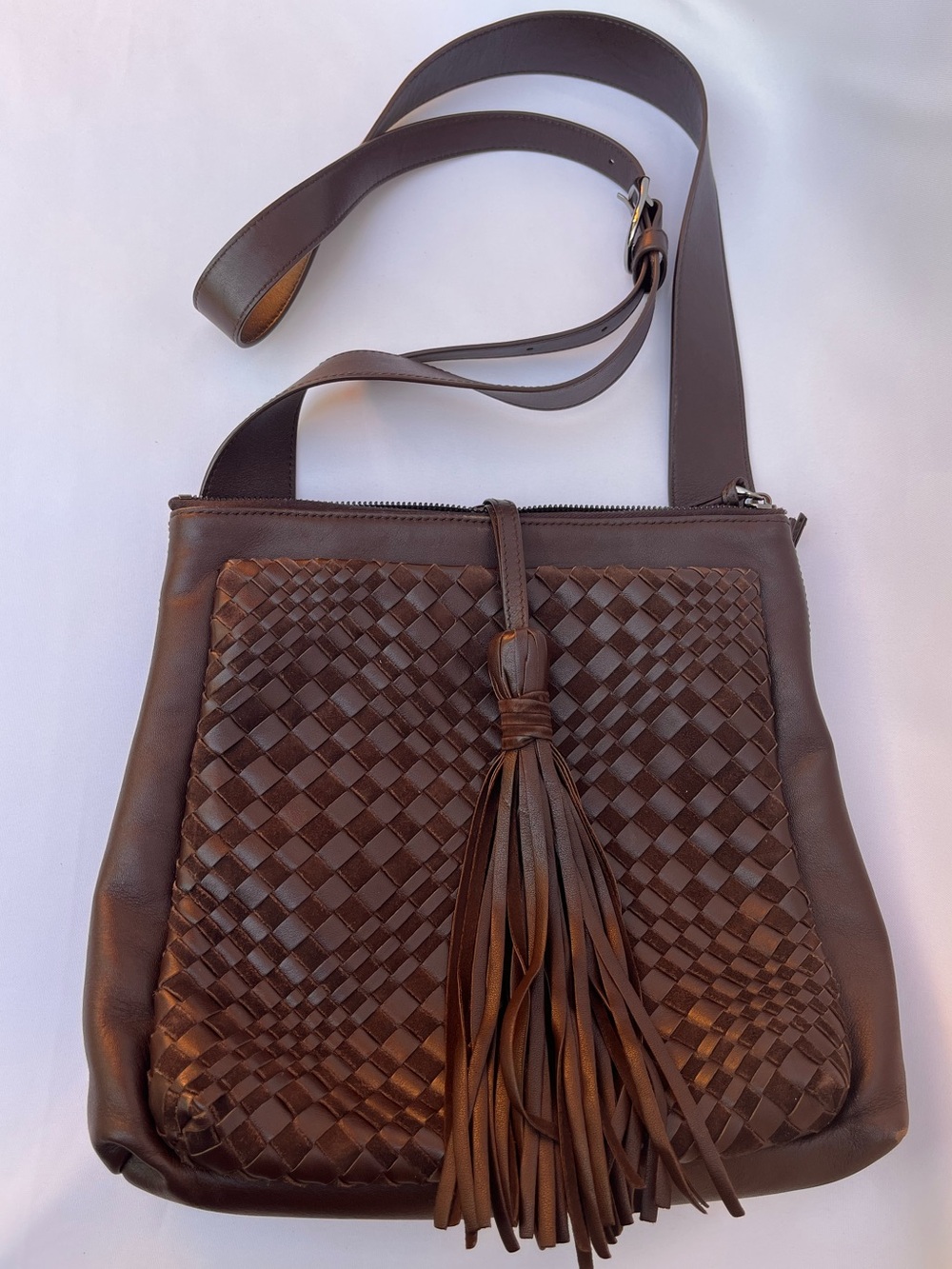 Jennifer Tattanelli Leather Suede Interccio Optical Bag Italy $1300+ SMRP